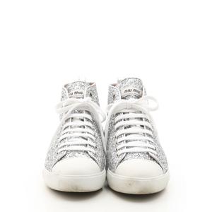ミュウミュウ miumiu スニーカー ハイカット シルバー 38 1/2 シューズ