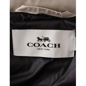 コーチ COACH ダウンコート ロングコート ボア ファー アイボリー S 