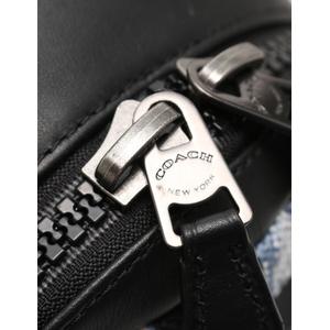 【美品】COACH コーチ ボディバッグ F11165 コーチ COACH ボディバッグ 黒 青 白 F11165 レザー ナイロン