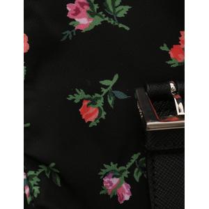 プラダ PRADA バックパック リュック フラワー 花柄 黒 マルチ