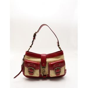 コーチ COACH ショルダーバッグ レガシー ストロー ホーボー 赤 