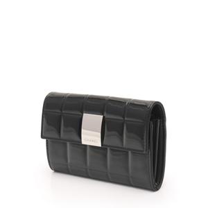 シャネル CHANEL 財布 名刺入れ レザー×エナメル（レザー） 黒 カンボンライン 美品