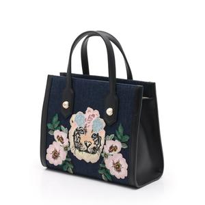 グッチ GUCCI ハンドバッグ ショルダーバッグ 刺繍 ネイビー 黒 456546