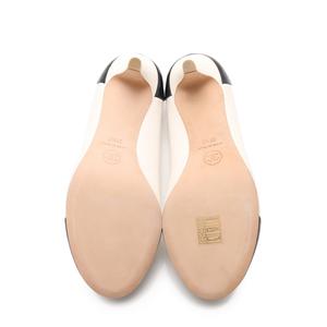 シャネル CHANEL パンプス ヒール カメリア ココマーク ヒール 白 黒 