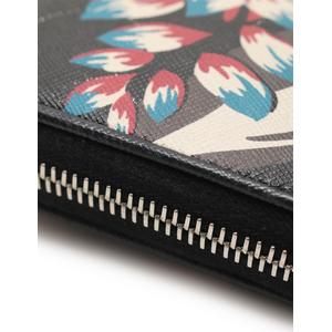 プラダ PRADA ラウンドファスナー 長財布 黒 マルチカラー 小物 花柄