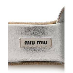 【miu miu】ミュウミュウサンダル☆シルバー☆23cm ☆エスパドリーユ☆ miu miu】ミュウミュウサンダル☆シルバー☆23cm ☆エスパドリーユ☆