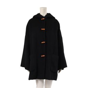 グッチ GUCCI コート バンブー 黒 40 アウター 無地 M アルパカ フード 