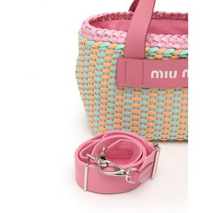 MIU MIU ピンク トートバッグ かごバッグ