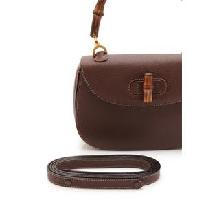 グッチ GUCCI ハンドバッグ ショルダーバッグ バンブー ダークブラウン 