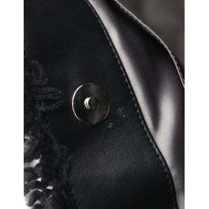 シャネル CHANEL チェーントートバッグ マトラッセ 黒 ビニール ファー