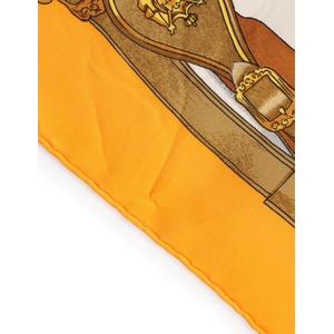 ❤お得なお品❤クリーニング済 エルメス カレ90 薄イエロー スカーフ シルク HERMES エルメス スカーフ カレ90 馬車 シルク100％ イエローx