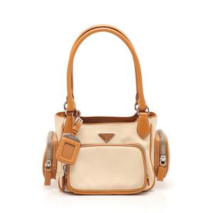 プラダ PRADA ショルダーバッグ カナパミックス アイボリー 茶 BR2522 