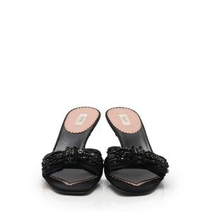 プラダ PRADA サンダル ヒール 黒 34.5 シューズ 21.5cm 1X5160 