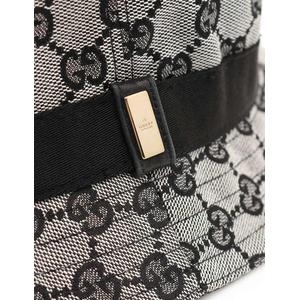 グッチ GUCCI ハット 帽子 GGキャンバス 黒 グレー M 小物