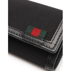 グッチ GUCCI 6連キーケース シェリーライン 黒 赤 緑 小物 ナイロン