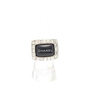 シャネル CHANEL リング 指輪 シルバー 黒 クリア アクセサリー