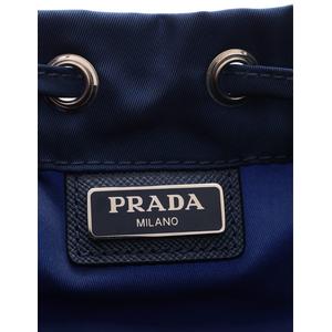 PRADA 巾着 ネイビー プラダ PRADA 巾着ポーチ ネイビー 小物 ナイロン レザー 1NA369