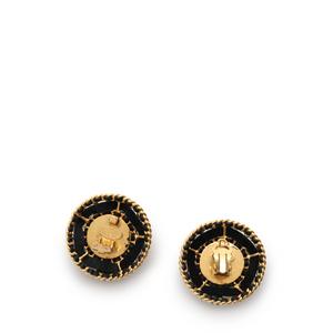 シャネル CHANEL イヤリング ゴールド 黒 アクセサリー フェイクパール 