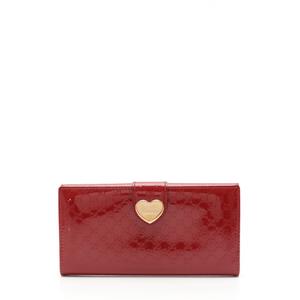 美品✨GUCCI マイクロシマ　長財布　ラブリーハート　Wホック レッド 美品✨GUCCI マイクロシマ 長財布 ラブリーハート Wホック