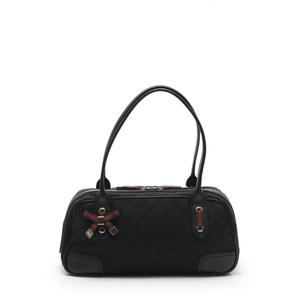 GUCCI プリンシー GGキャンバス ミニボストンバッグ 肩掛け 黒
