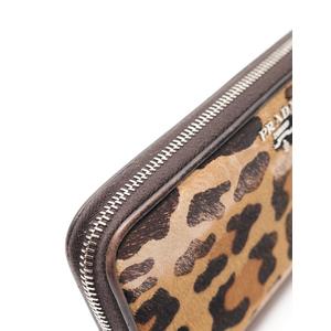プラダ PRADA ラウンドファスナー長財布 ベージュ ダークブラウン 小物 