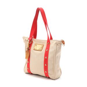 美品ルイ ヴィトン アンティグア カバMM トートM40035 レッド ベージュ ルイヴィトン アンティグア カバMM ベージュ M40035 レディース メンズ