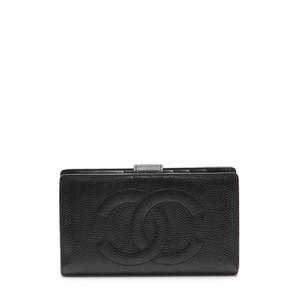CHANEL シャネル 二つ折り長財布 A01429 ブラック キャビアスキン