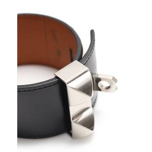 エルメス HERMES ブレスレット コリエドシアン 黒 シルバー 