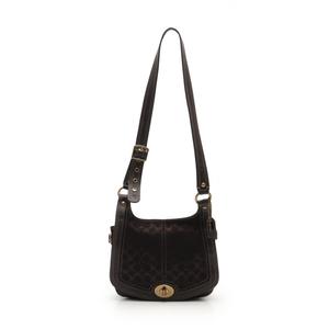 COACH ショルダーバッグ ブラウン ネイビー ホワイト レザー コーチ