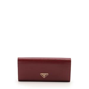 プラダ PRADA 二つ折り長財布 ボルドー 小物 サフィアーノレザー