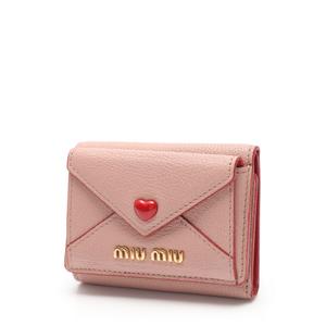 ミュウミュウ miumiu 三つ折り財布 ハート コンパクトウォレット