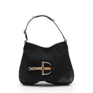 グッチ GUCCI ショルダーバッグ ホースビット 黒 137388 キャンバス