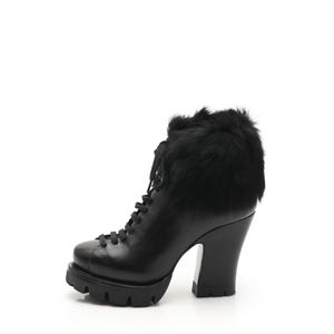 プラダ PRADA ショートブーツ 黒 35 シューズ 22cm 92465 レザー