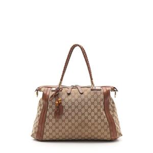 GUCCI ベージュ ショルダー トート　バッグ キャンバス。 GUCCI - グッチ トートバッグ ショルダー 肩掛け GGキャンバス