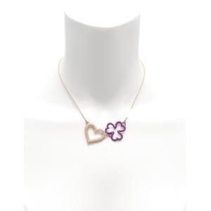 クリスチャンディオール Christian Dior ネックレス ゴールド 紫