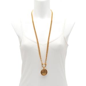 CHANEL ヴィンテージ メダルデザイン ロングチェーンネックレス ゴールド シャネル CHANEL ロングチェーンネックレス ゴールド
