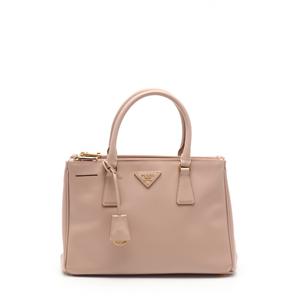 美品 PRADA プラダ ガレリア サフィアーノ ピンクベージュ ハンドバッグ ピンクベージュ プラダ ガレリア サフィアーノレザー ミディアムバッグ
