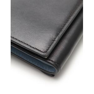 プラダ　レター型　三つ折り財布　メタルロゴ　コンパクトウォレット　レザー　黒 PRADA プラダ 財布 三つ折り ブラック 黒 ミニ財布 コンパクト