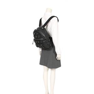 フェンディ FENDI バックパック リュック 黒 8BZ035 レザー フラワー
