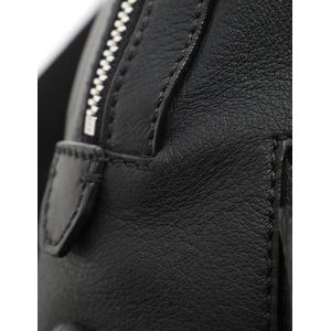 フェンディ FENDI バックパック リュック 黒 8BZ035 レザー フラワー