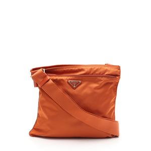 プラダ PRADA ショルダーバッグ ポシェット オレンジ ナイロン レザー 