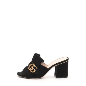 グッチ GUCCI ミュールサンダル ヒール ダブルG GGマーモント 黒 35 