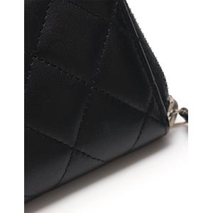 シャネル CHANEL 小銭入れ 黒 マトラッセ ラムスキン ココマーク シャネル CHANEL ラウンドファスナーコインケース マトラッセ