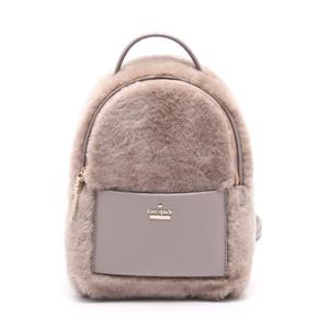 【美品】 kate spade バックパック リュック レザー ムートン ケイトスペード KATE SPADE バックパック リュックサック グレー
