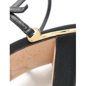 シャネル CHANEL アンクルストラップサンダル 黒 37.5 シューズ 24.5cm