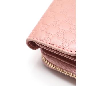 グッチ GUCCI ラウンドファスナー長財布 マイクログッチシマ ピンク