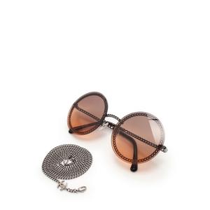 CHANEL ココマーク サングラス チェーンモチーフ ブラウン □シャネル□ ココマーク サングラス チェーンモチーフ ブラウン