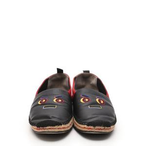 フェンディ FENDI エスパドリーユ フラットシューズ スリッポン 黒