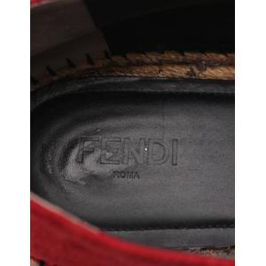 フェンディ FENDI エスパドリーユ フラットシューズ スリッポン 黒