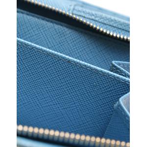 プラダ PRADA 二つ折り財布 水色 小物 サフィアーノレザー